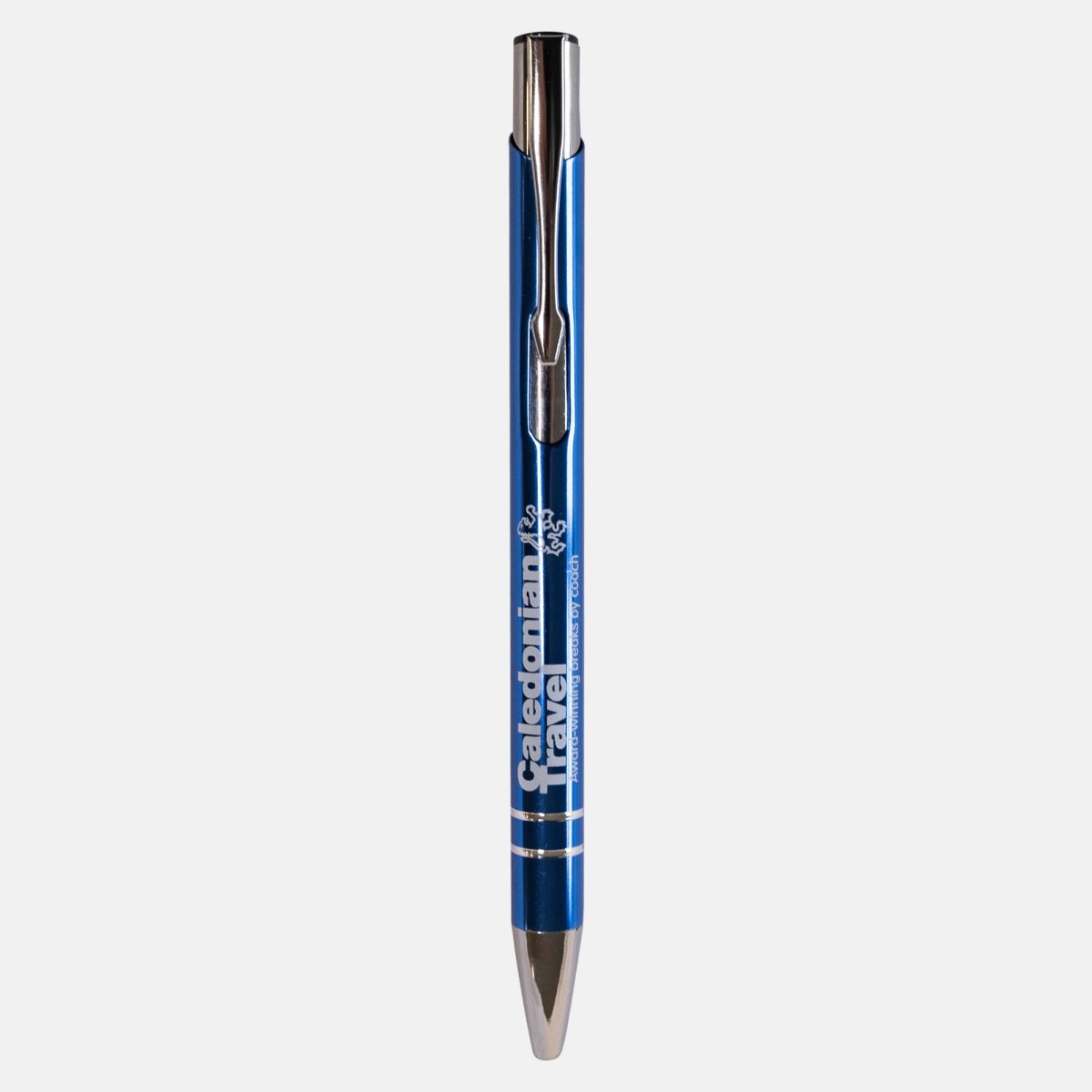 caledonian travel blue metal pen