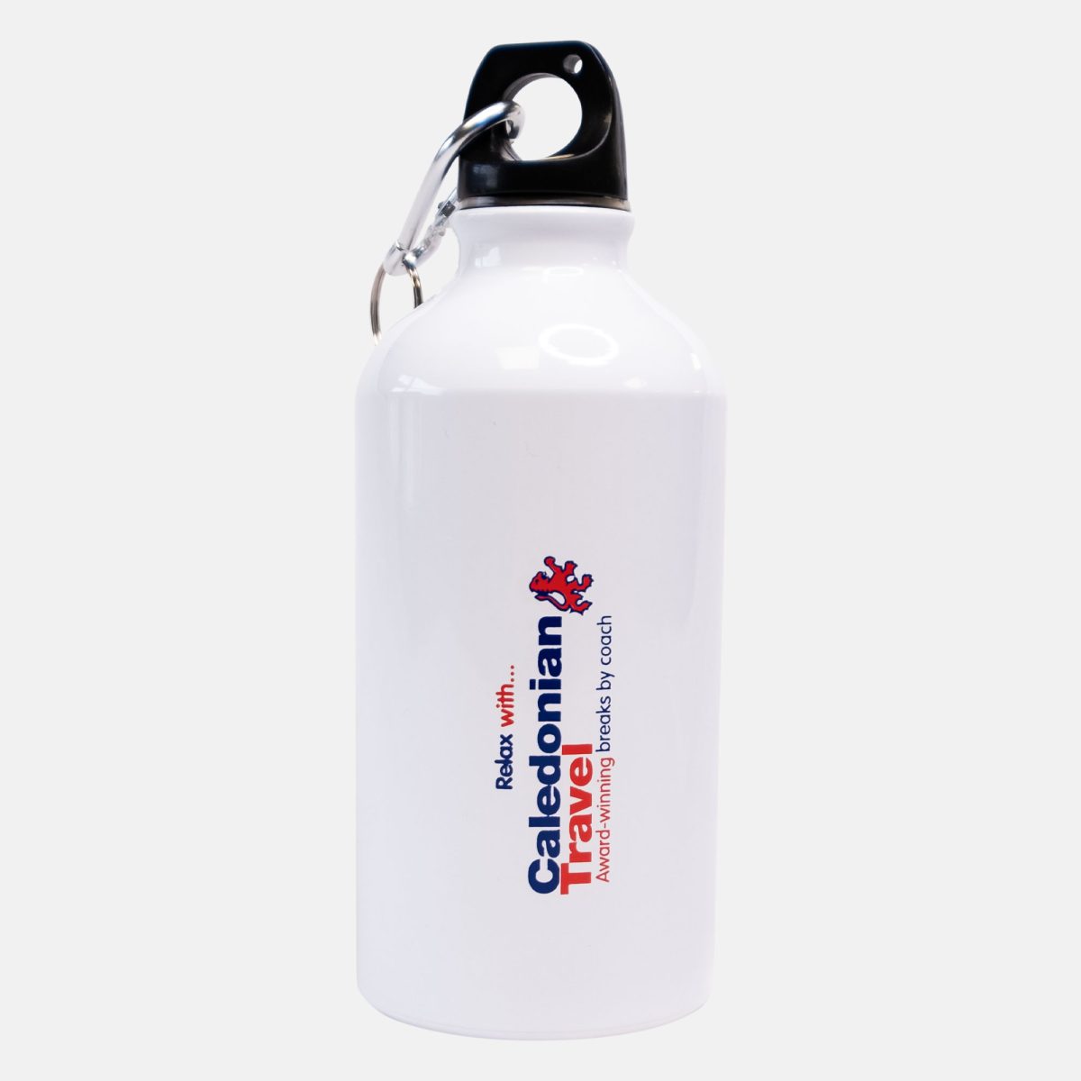 caledonian travel metal carabiner water bottle